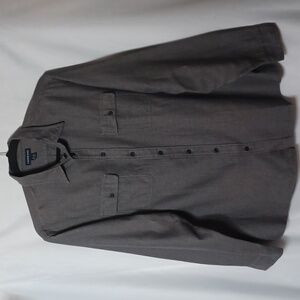 Land's End Men's Gray Bottom Down  Long Sleeve Cotton Shirt. Size XL/T